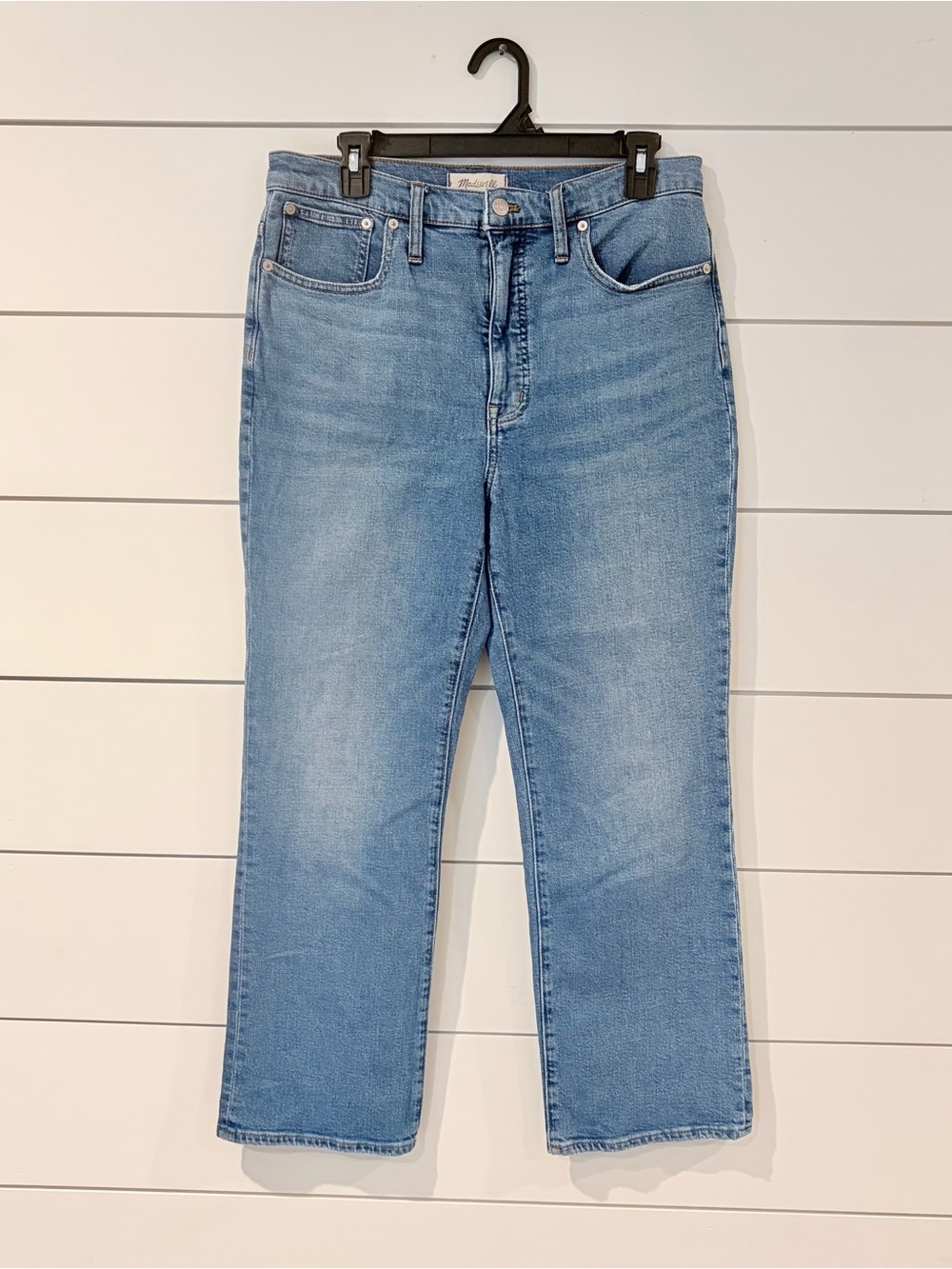 Madewell Slim Demi Boot Jeans 30 Light Wash Quiet Luxury Classic Denim